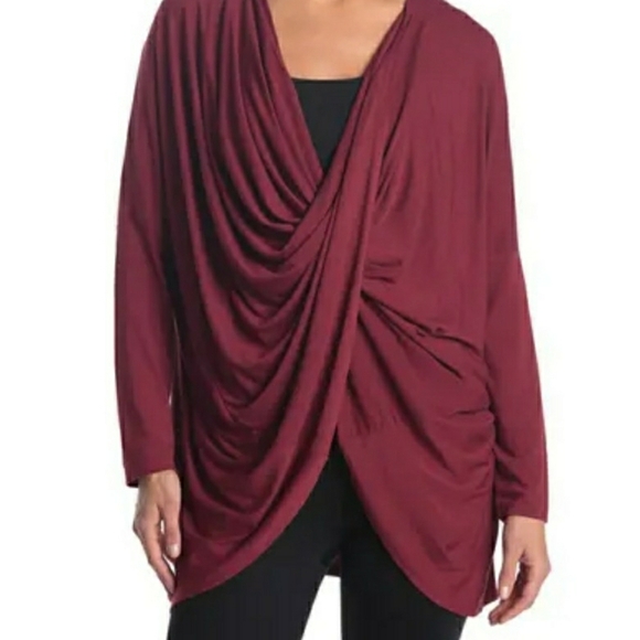 Splendid Front Twist Longsleeve Tunic Lounge Top - Picture 1 of 6